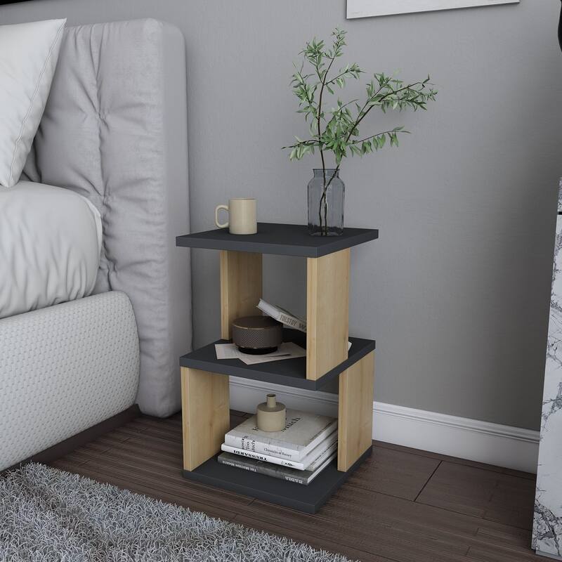 Carter Nightstand - Anthracite - Oak