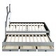 preview thumbnail 10 of 34, Roomfitters Full Size Upholstered Platform Bed with Trundle, Storage Drawers, LED Rabbit Headboard, Gray