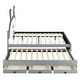 preview thumbnail 39 of 55, Versatility Upholstered Kids Bed with Trundle and 3 Drawers, Embedded LED Lights, Rabbit-Shaped Headboard, No Box Spring Needed