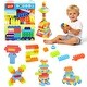 preview thumbnail 1 of 8, Gymax 150 Pcs Toddler Building Blocks Toy Stacking Block Set for 3+ Multi - Kids
