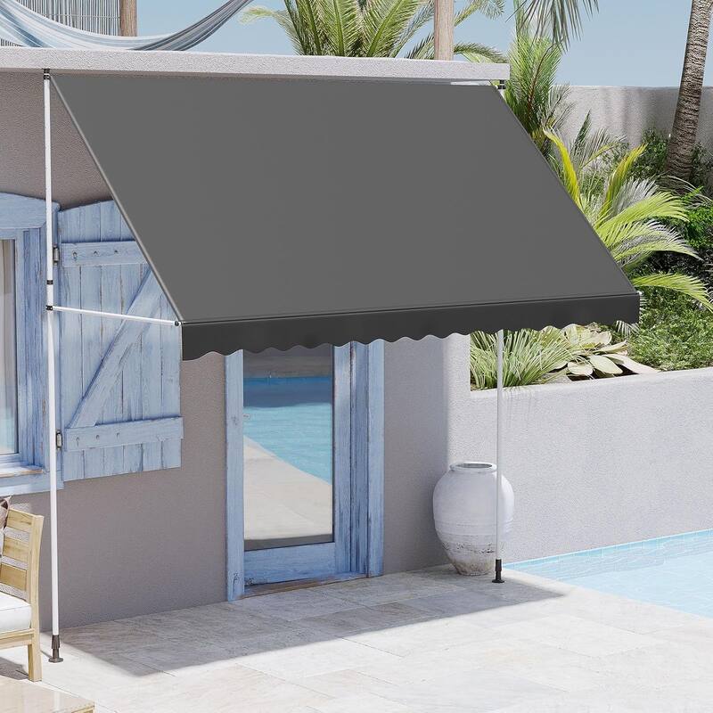 AECOJOY Manual Retractable Awning Adjustable Sun Shade Cover for Window or Door