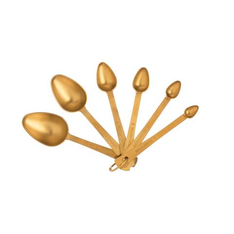 Gold Stainless Steel Measuring Spoons - 6.5"L x 1.8"W x 0.9"H