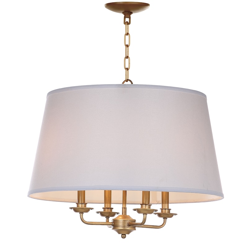 SAFAVIEH Lighting Anika Adjustable 4-Light Gold/ White Pendant - 22"x22"x23-93" - Gold/White - 22Wx22Dx93H