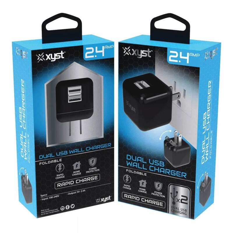 Xyst 2.4-Amp Dual USB Foldable Wall Charger