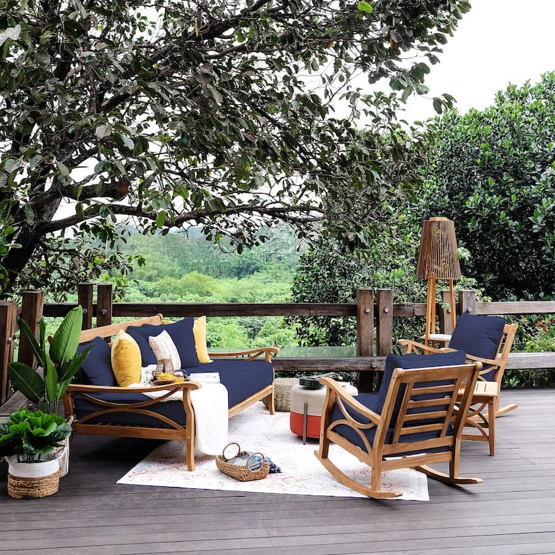 Cambridge Casual Lowell Teak Patio Daybed with Cushion
