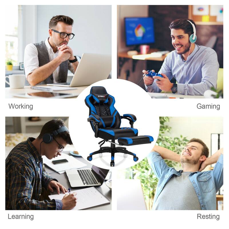 Gymax Office Computer Desk Chair Gaming Chair Adjustable Swivel - See Details