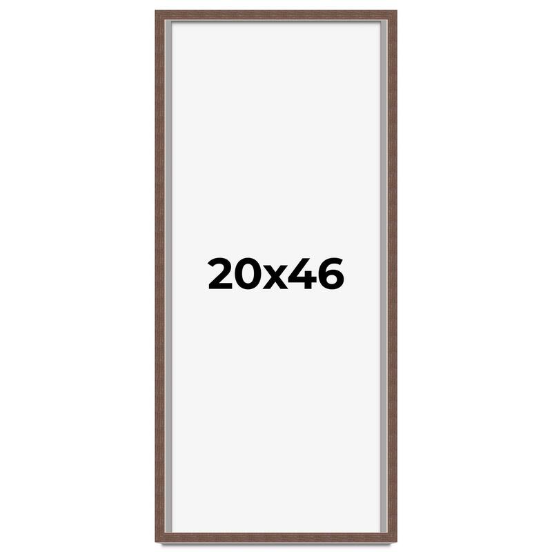 20x46 Shadow Box Frame Brown | 1.125 inches Deep Real Wood Rustic