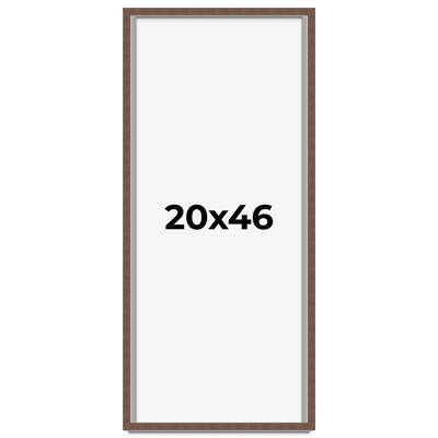 20x46 Shadow Box Frame Brown | 1.125 inches Deep Real Wood Rustic