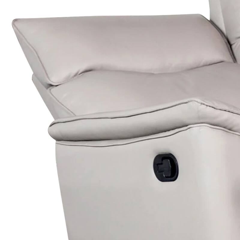 Lenne Loveseat, Taupe Gray Faux Leather, Manual Recliner, 63 Inch