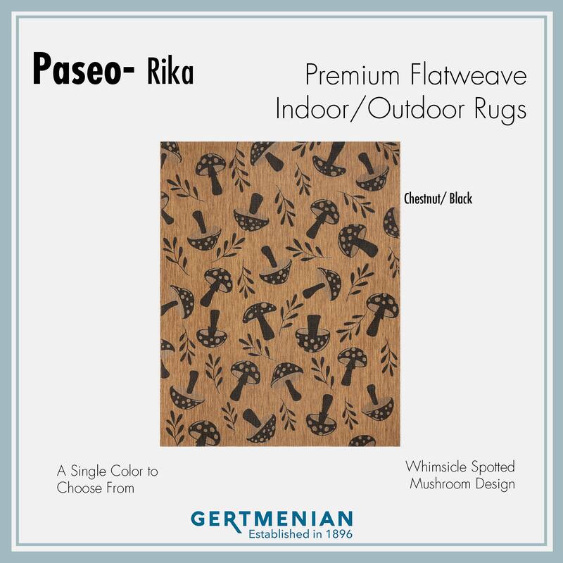 Gertmenian Paseo Rika Chestnut Brown/ Black Spotted Mushroom Polypropylene Flatweave Indoor/ Outdoor Area Rug