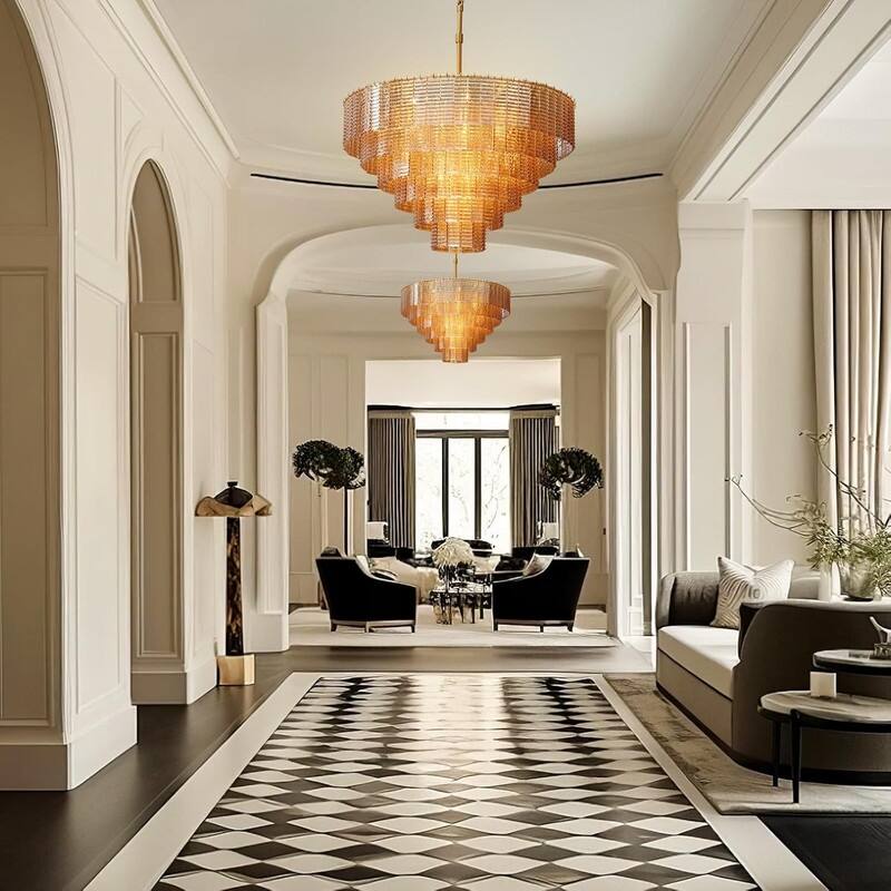 Modern Chandelier, 41 in. 9-Light Black & 59 in. 11-Light Gold Options for Dining Room, Living Room, Foyer, Bedroom