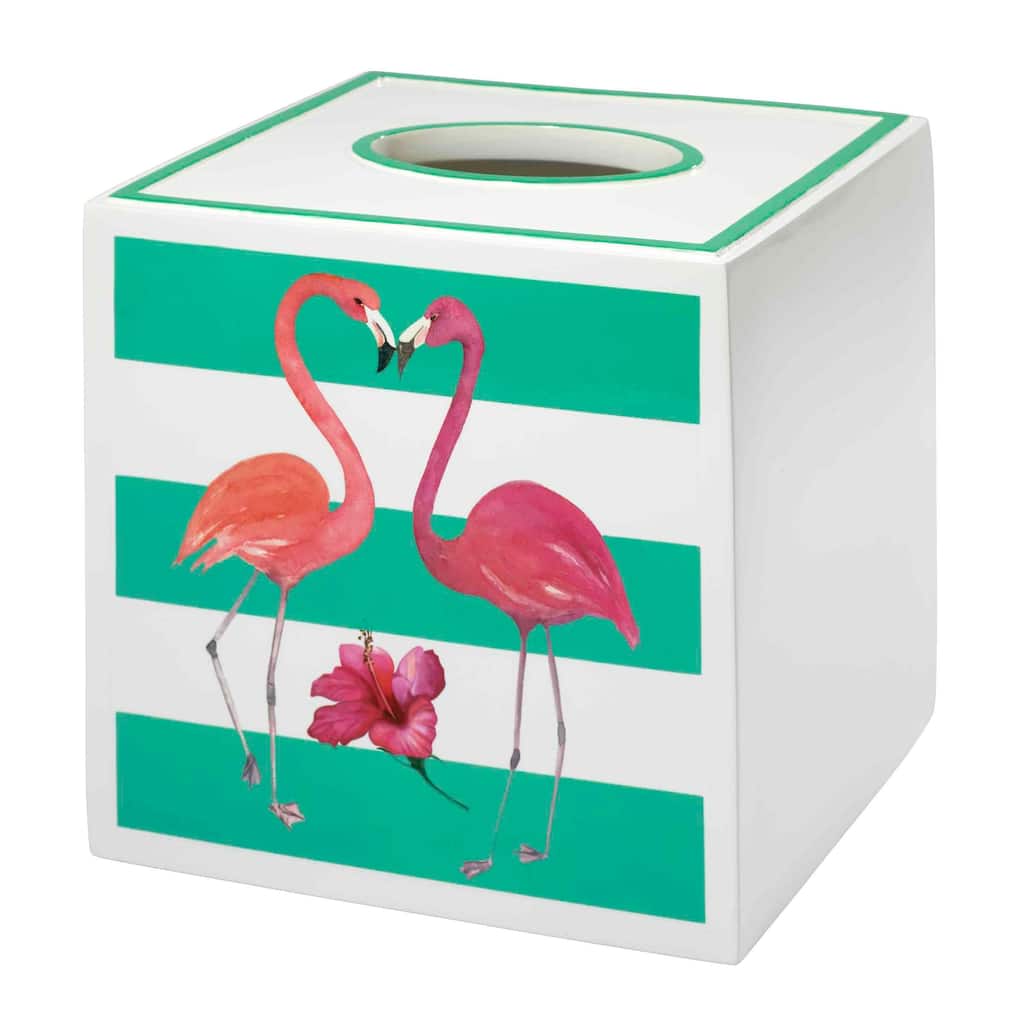 Avanti Linens Flamingo Paradise Tissue Cover - White - Tissue Cover