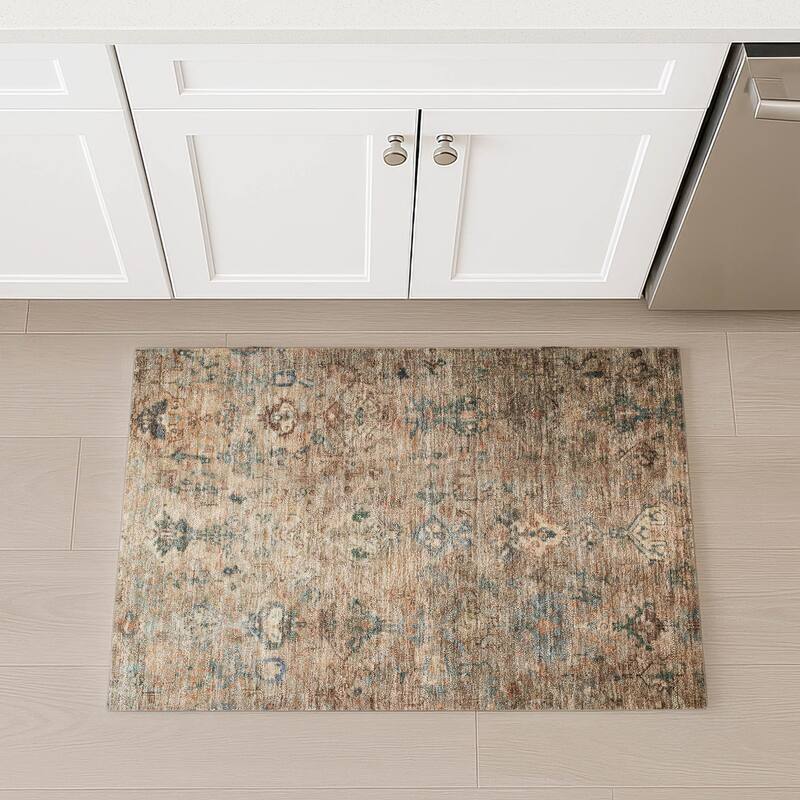 Machine Washable Indoor/ Outdoor Traditional Serenity Chantille Rug