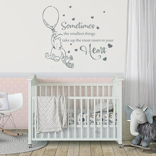 "THE SMALLEST THINGS" WINNIE THE POOH WALL ART QUOTE NURSERY STICKER VINYL DECAL 