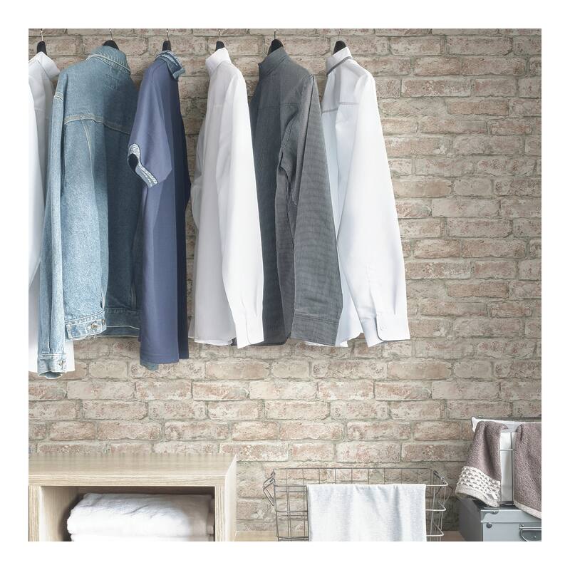 InHome White Washed Denver Brick Peel & Stick W - 198in x 20.5in x 0.025in