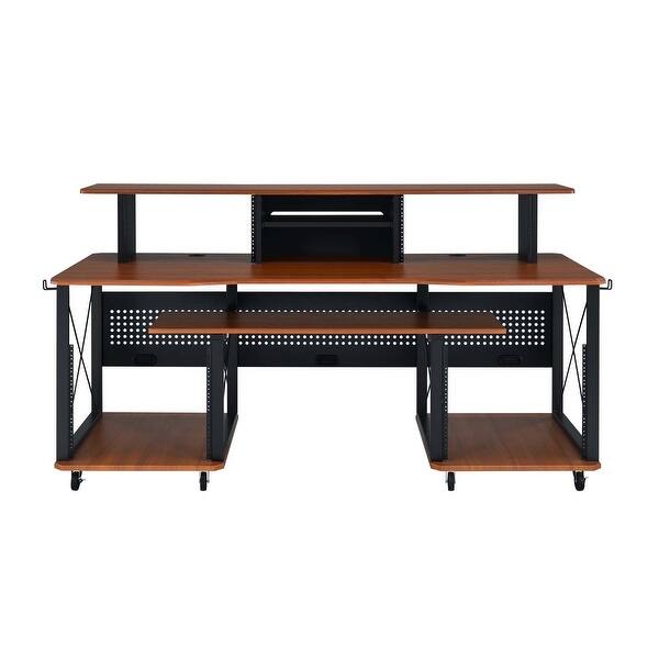 Rectangular Music Desk with 8 Wheels and 1 Keyboard Tray - Bed Bath ...