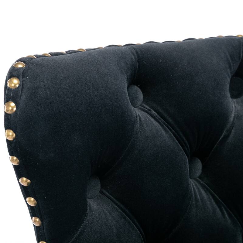 Modern Upholstered Bar Stools with Backs Comfortable Tufted for Home Pub and Kitchen Island,Set of 2
