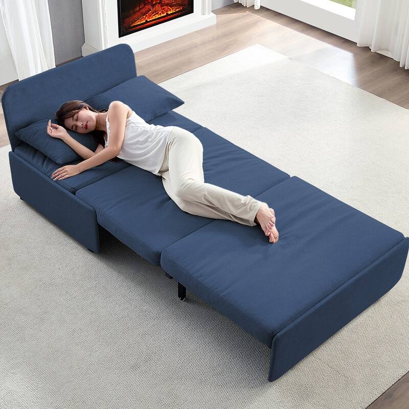 Mixoy Full Size Queen Size Sofa Bed,2 in 1 Convertible Linen 1-Seater/Loveseat Sleeper Sofa Couch with Cushions