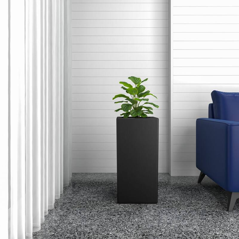Modern Tall Square in Fiberstone and MGO Clay Planter Terra Series
