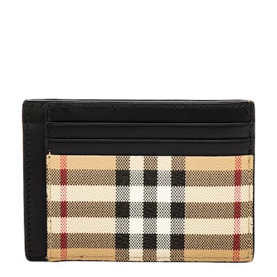 Burberry Men's Check Pattern Card Case