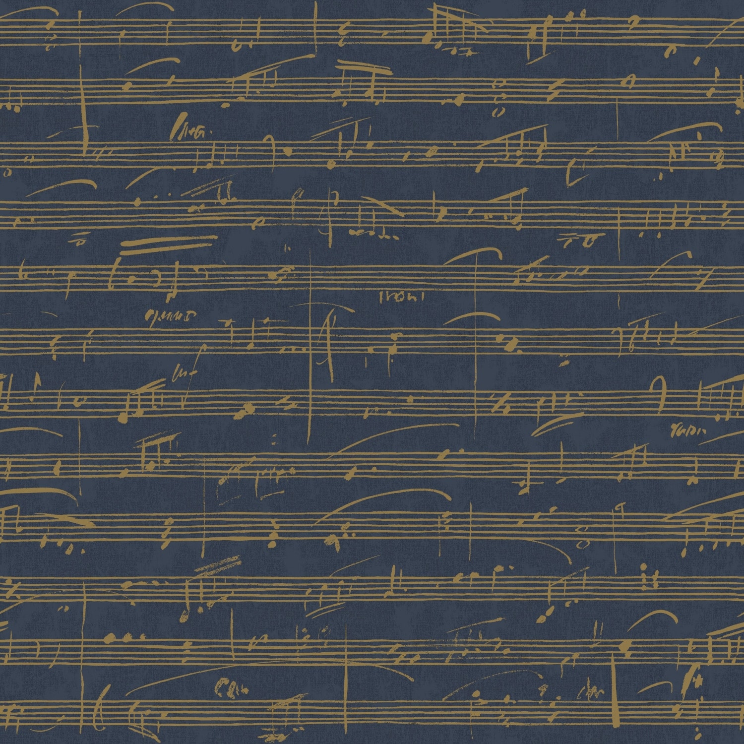 RoomMates Navy & Gold Melody Peel and Stick Wallpaper