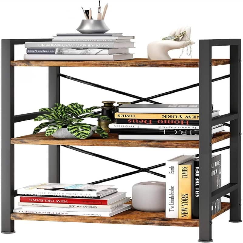Metal Small Bookcase - 16.54"D x 11.02"W x 27.56"H