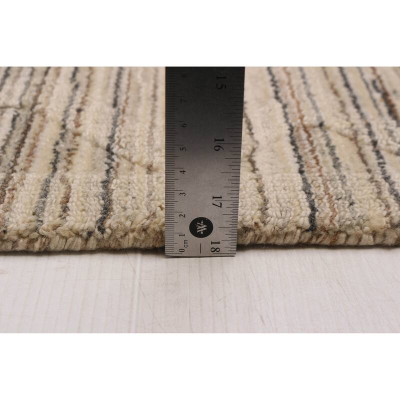 ECARPETGALLERY Hand Loomed Kashkuli Gabbeh Ivory Wool Rug - 5'7 x 7'9