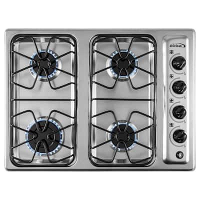 24 in Stainless Steel Gas Cooktop with 4 Sealed Burners by ABBA APPLIANCES