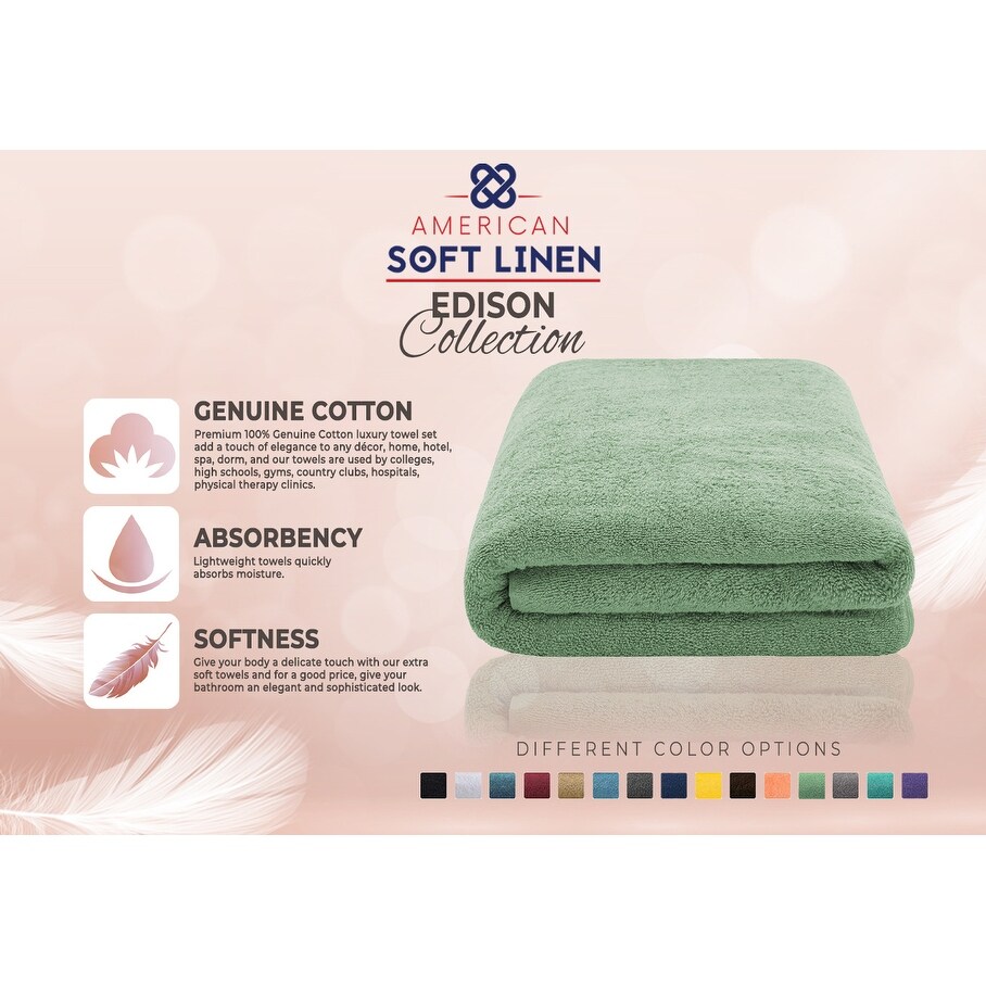 American Soft Linen Jumbo Large Bath Towels, 100% Turkish Cotton 35 in 70 in, Bath Towel Sheets for Bathroom, White Bath Sheet