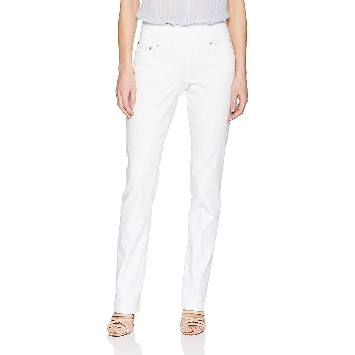 white jag jeans pull on