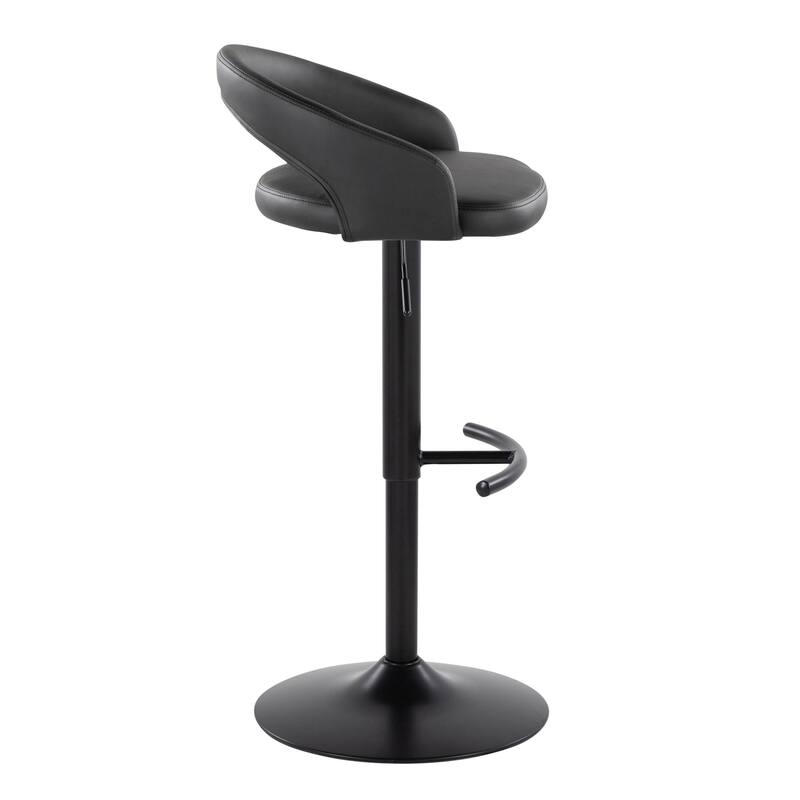 Grotto Upholstered Adjustable Barstool with Black Metal - Set Of 3