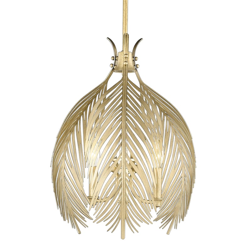 Golden Lighting Cay 3-light Pendant in Vintage Fired Gold