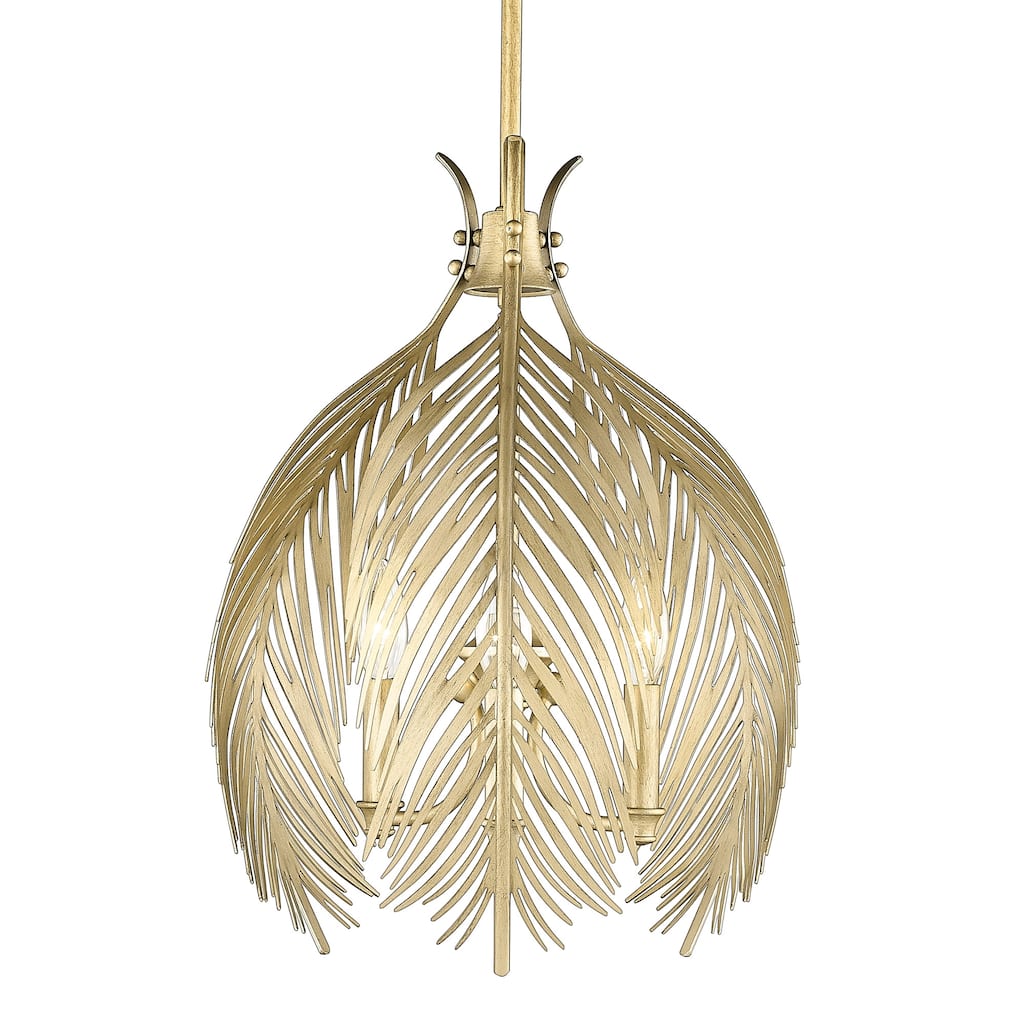 Golden Lighting Cay 3-light Pendant in Vintage Fired Gold