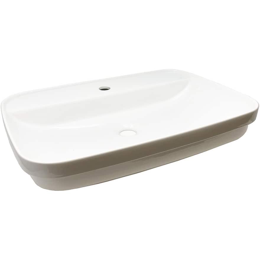 WS Bath Collections Tribeca 23-3/5" Ceramic Single Hole Bathroom Sink