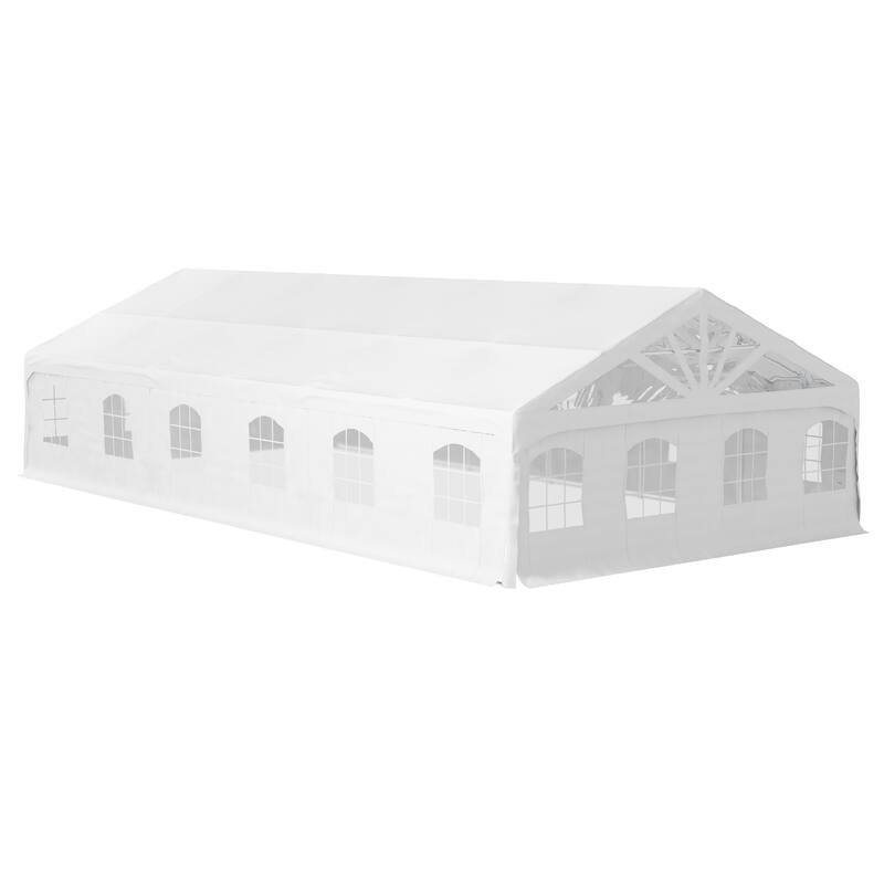 Outsunny 19.5' x 39' Party Tent, Heavy Duty Outdoor Canopy Tent Shelter with Removable Sidewalls, 2 Doors and 20 Windows