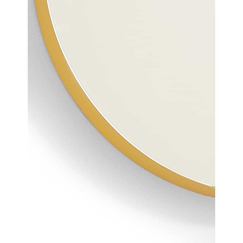 SUNBOW Gold Flat Round Wall Mirror - 24 inches
