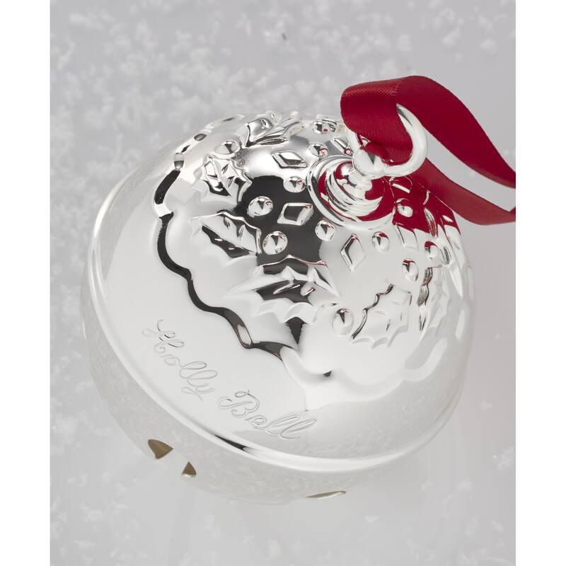 Reed And Barton 2025 Holly Bell Silverplate Ornament, 50th Edition - 3.5" Round