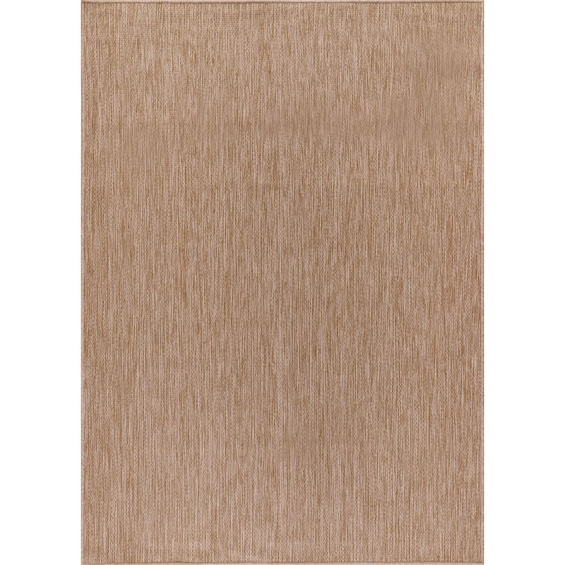 Aloha Washable Solid Indoor Outdoor Area Rug Patio Deck Living Room - 8x10 - Brown