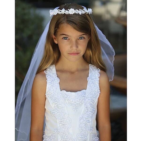 Shop Angels Garment White Embroidered Convertible Communion Dress