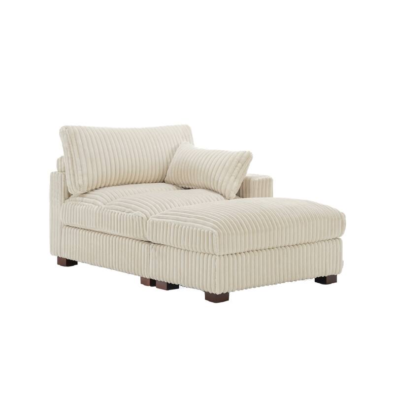 Plush Flannel Modular Sectional Sofa for Living Room