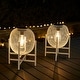 preview thumbnail 1 of 16, Glitzhome White Metal Outdoor Solar Lantern with Stand (Set of 2)