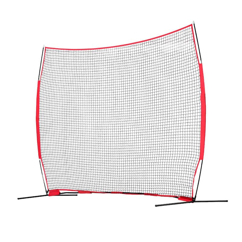 12 x 9 Feet Portable Compact Barricade Backstop Netting with Steel Pipe Frame and Carry Bag