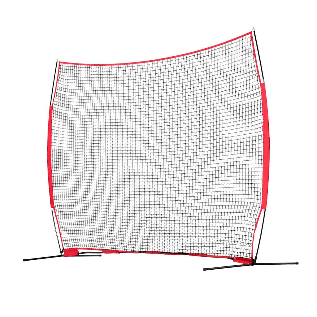 12 x 9 Feet Portable Compact Barricade Backstop Netting with Steel Pipe Frame and Carry Bag