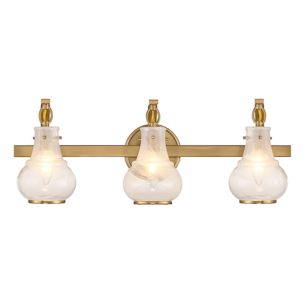 Warm Brass Three Light Bathroom Vanity from the Adams Collection