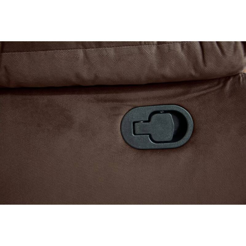 Harper Manual Recliner Lounge Chair, Chocolate Brown Channel Tufted Velvet