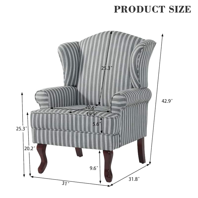 Mid-Century Modern Upholstered Wingback Accent Chair
