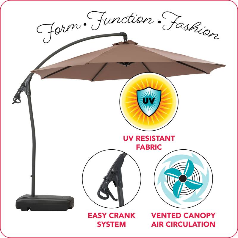 9.5 Ft Cantilever Patio Umbrella with Base