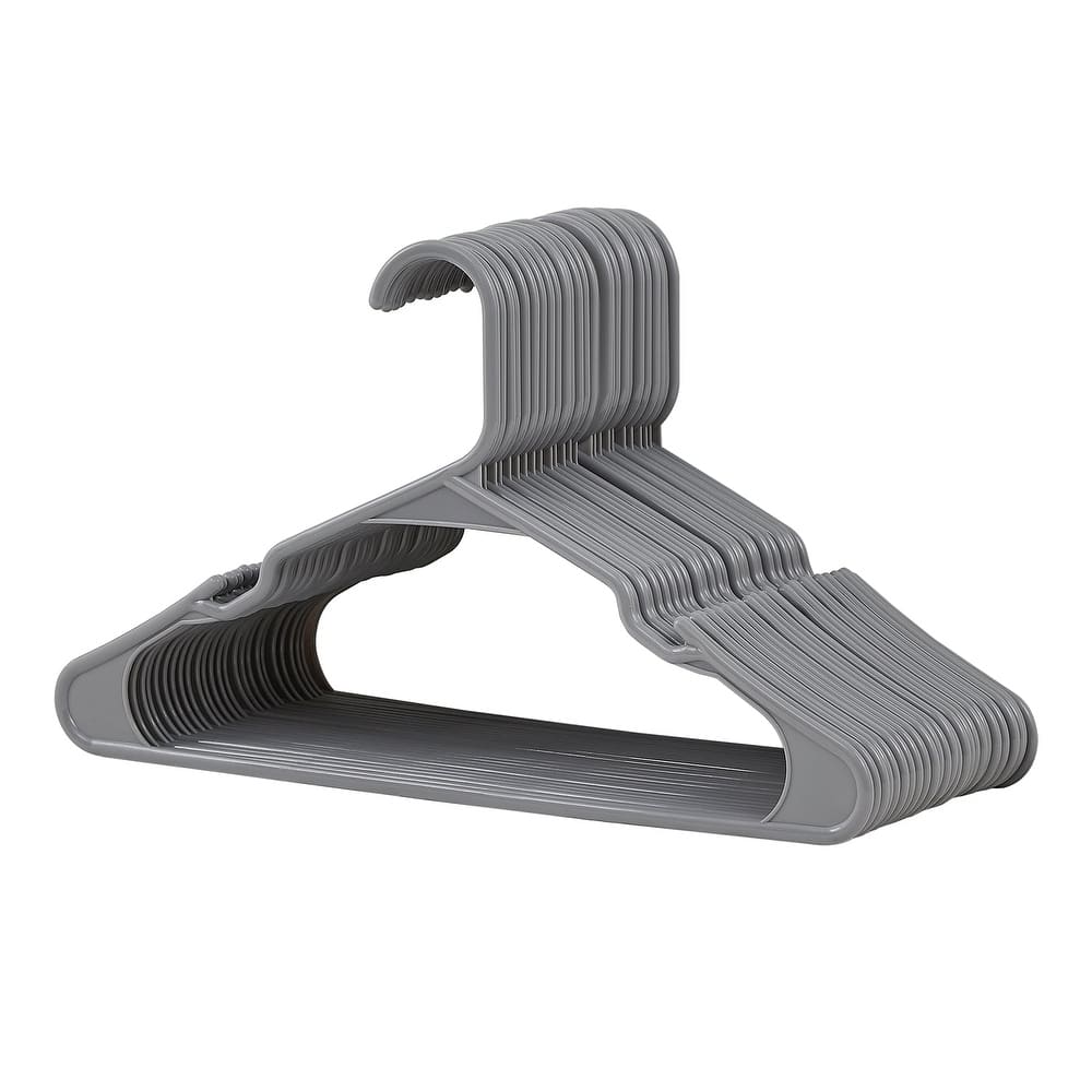 Javlergo 25/50 Pack Plastic Hanger, Space Saving Sturdy Heavy Duty Clothing Notched Hangers
