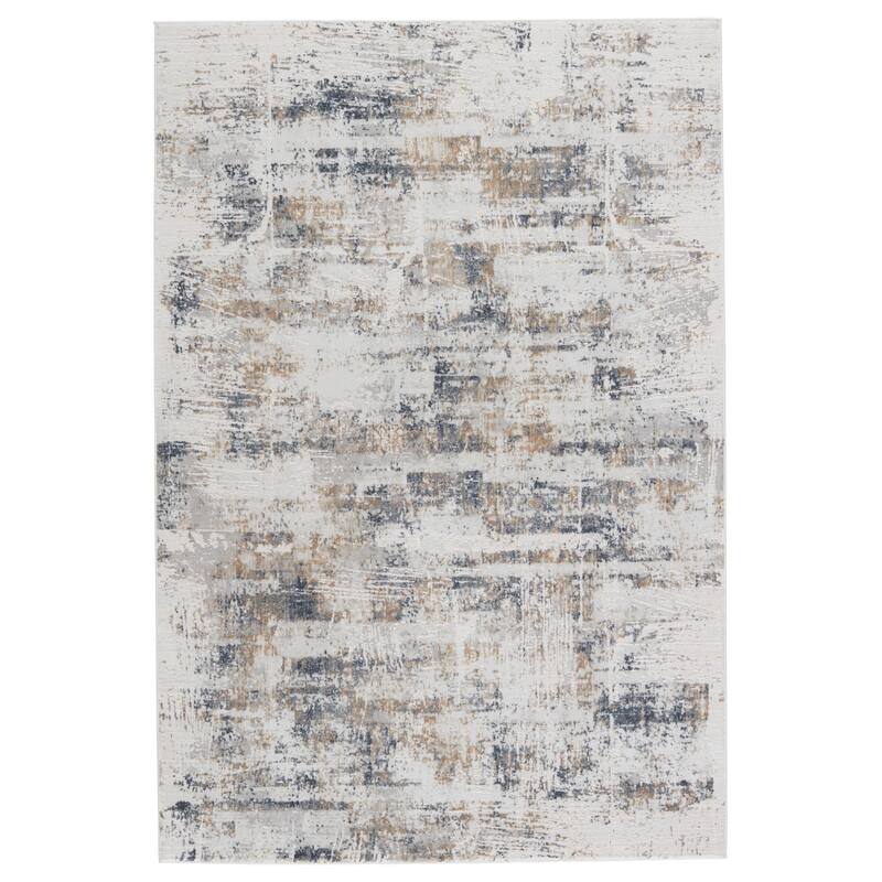 Harvey Abstract Light Gray/ Gold Area Rug - 8'X10' - Rectangle