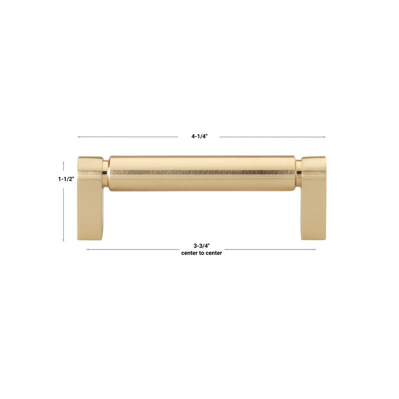 GlideRite 3-3/4 Inch 96mm Center to Center Solid Smooth Cabinet Bar Pull - 4787-96